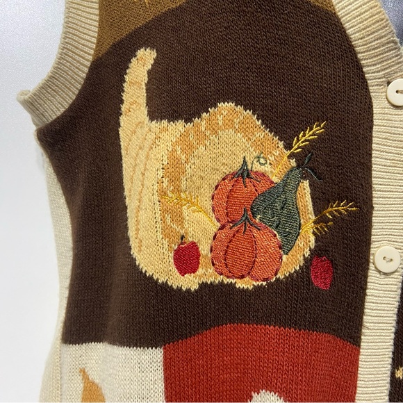 Vintage Fall Harvest Halloween Patchwork Vest Southern Lady Size Medium Novelty - Picture 3 of 10